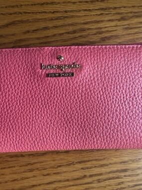 kate spade Pink Pebbled Leather Continental Wallet